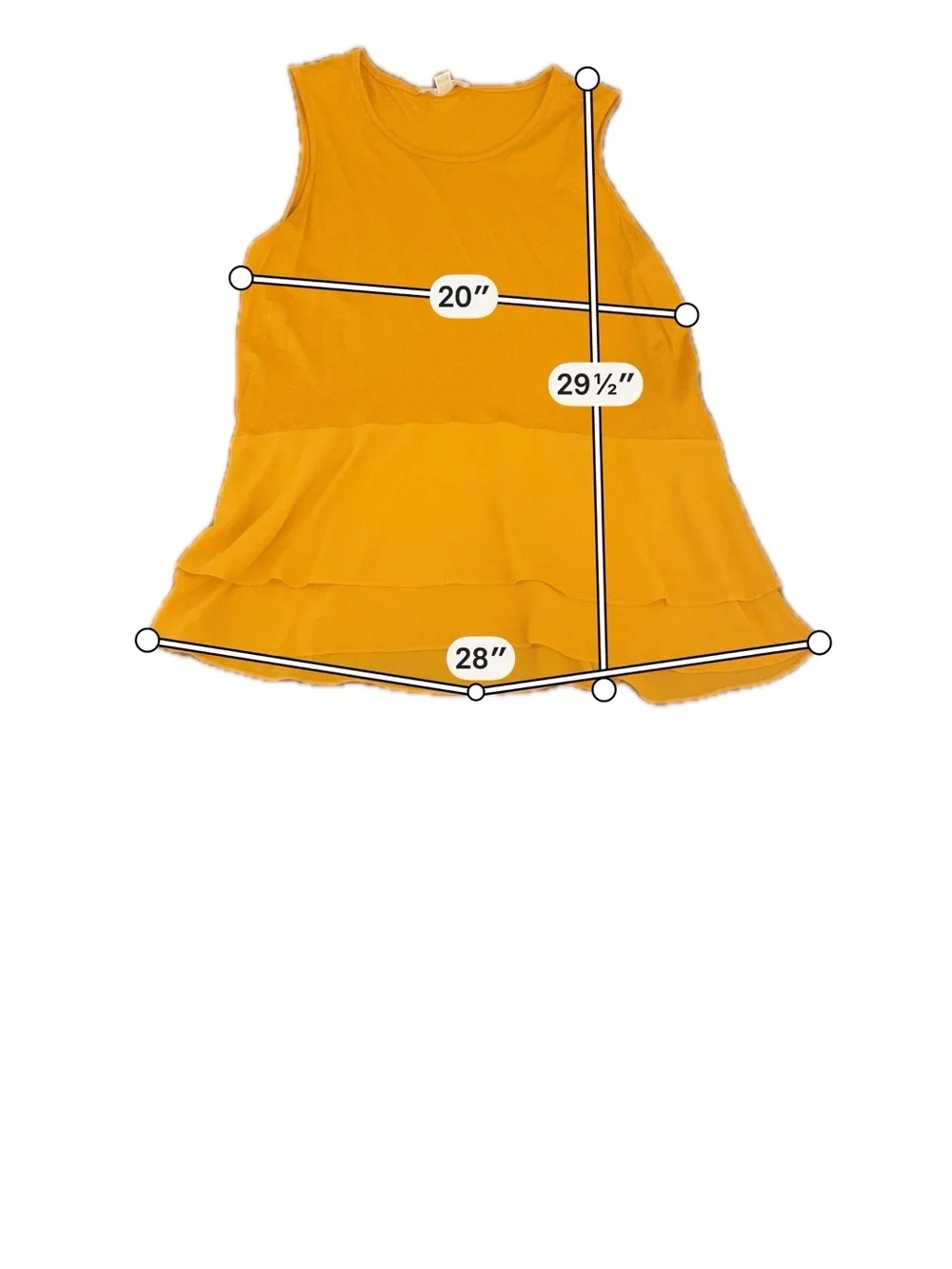 Michael Kors Orange Sleeveless Ruffle Hem Tank